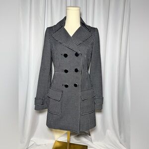 Halogen Blazer style white and black trench jacket | S